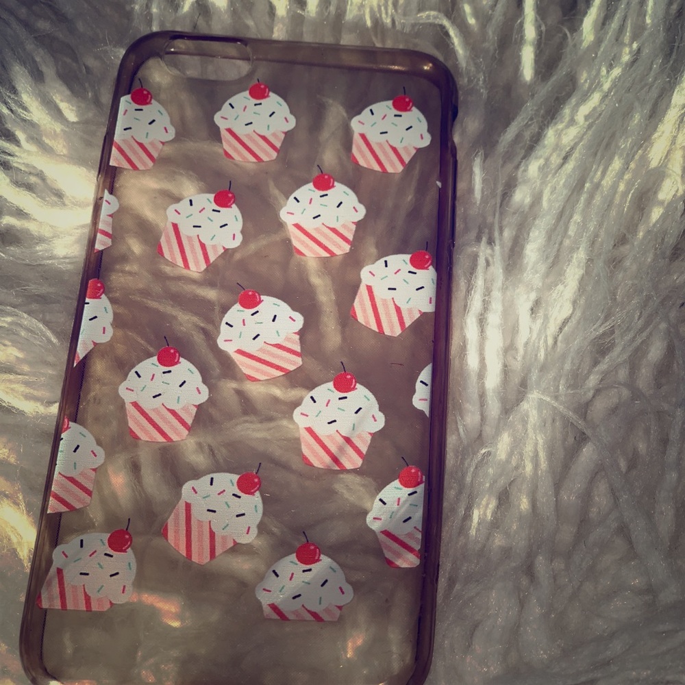 Pink Cupcake clear IPhone 6s Plus case